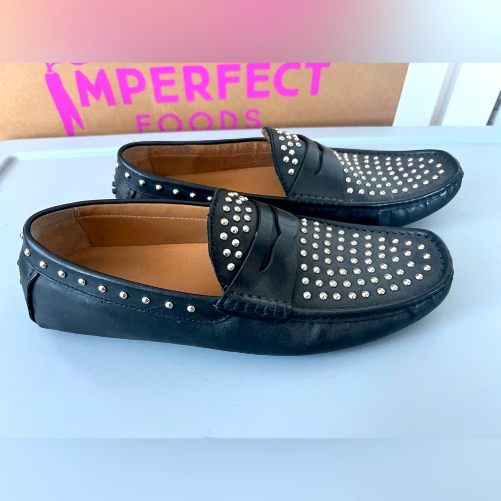 New Republic driving loafers. Size 9.5 US. Black studded